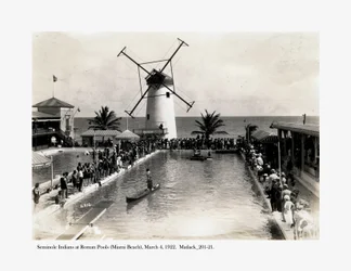 Seminole indiánok a Roman Poolsban, Miami Beach, 1922. március 4